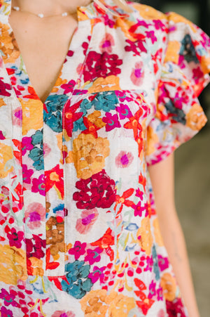 Start of Something Great Flutter Sleeve Floral Dress