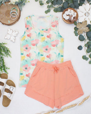 PREBOOK French Terry Stevie Shorts - Peach