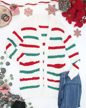 Christmas Striped Cardigan by Michelle Mae