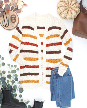 Fall Striped Cardigan by Michelle Mae