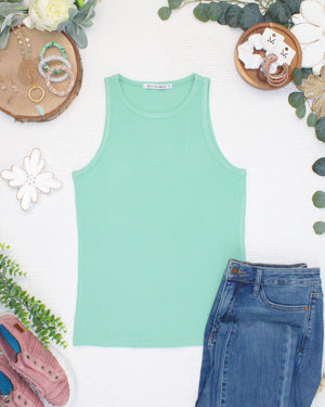PREBOOK Tara Ribbed Tank - Sage