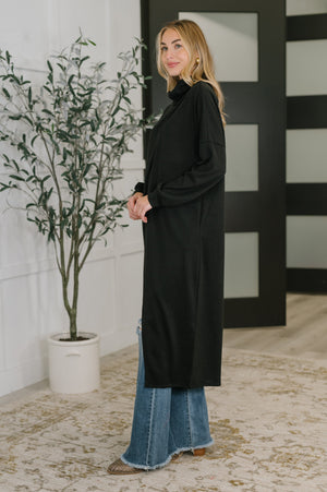 Travel City Scape Turtle Neck Tunic in Black by Dear Scarlett
