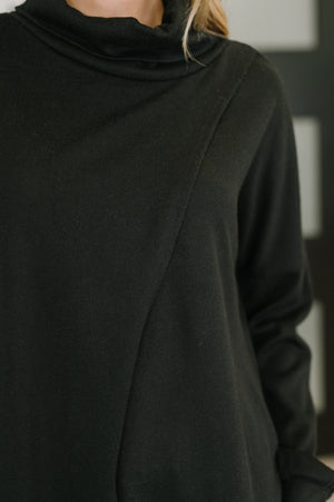 Travel City Scape Turtle Neck Tunic in Black by Dear Scarlett