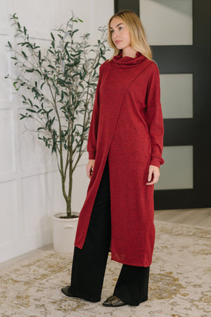 Travel City Scape Turtle Neck Tunic in Wine by Dear Scarlett