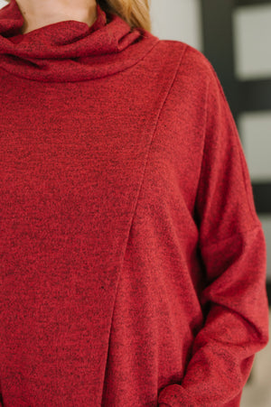 Travel City Scape Turtle Neck Tunic in Wine by Dear Scarlett