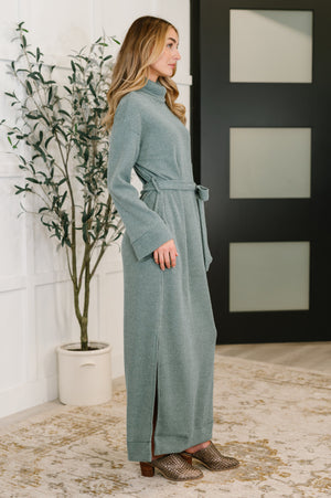 Travel Plush Knit Dress in Soft Teal by Dear Scarlett