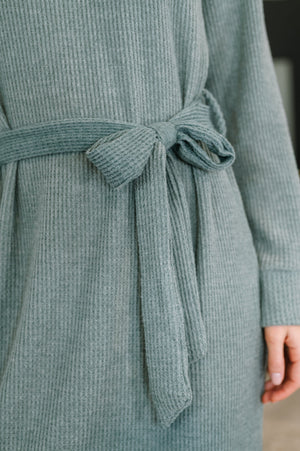Travel Plush Knit Dress in Soft Teal by Dear Scarlett