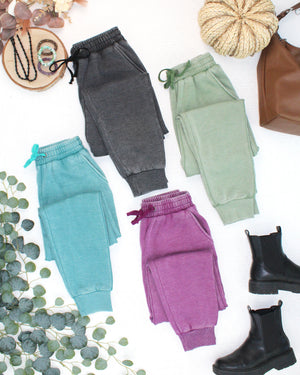 Vintage Wash Joggers - Purple by Michelle Mae