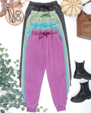 Vintage Wash Joggers - Purple by Michelle Mae