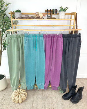 Vintage Wash Joggers - Purple by Michelle Mae