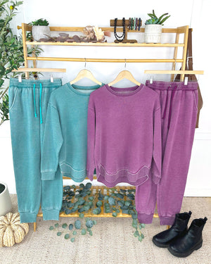Vintage Wash Joggers - Purple by Michelle Mae