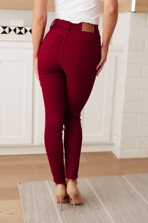 Judy Blue High Rise Tummy Control Skinny Jeans Scarlet