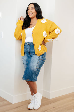 RISEN High Waist Always Be There Cargo Denim Skirt