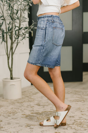 Zenim Printed High Waisted Shorts in Classic Denim Design by Dear Scarlett