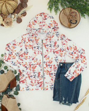 Fullzip Hoodie - Autumn Watercolor by Michelle Mae