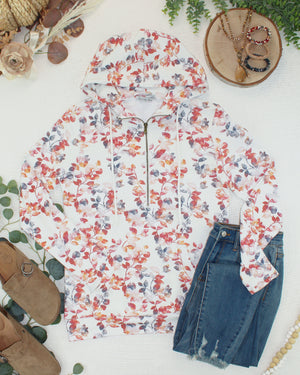 HalfZip Hoodie - Autumn Watercolor by Michelle Mae