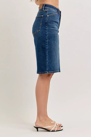 Judy Blue High Waist Relaxed Bermuda Jean Jort Shorts