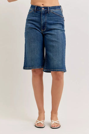 Judy Blue High Waist Relaxed Bermuda Jean Jort Shorts