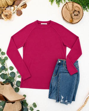 PREBOOK Blair Long Sleeve Top - Deep Raspberry