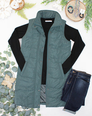 Harlow Long Vest - Teal by Michelle Mae