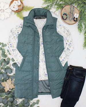 Harlow Long Vest - Teal by Michelle Mae