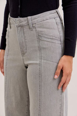 Judy Blue High Waist Retro Wide Leg Grey Jeans