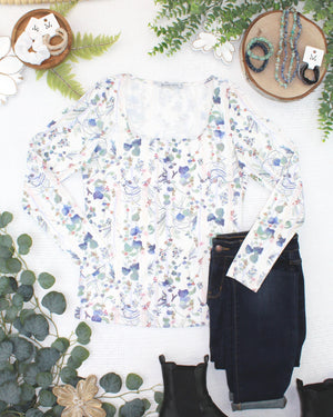 Alyssa Long Sleeve Top - Olive Meadow by Michelle Mae