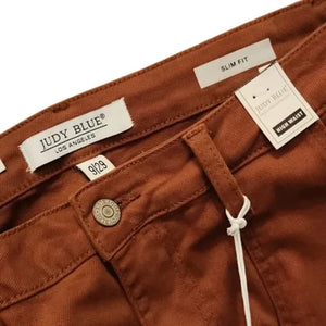Judy Blue High Waist Brown Carpenter Utility Slim Fit Jeans
