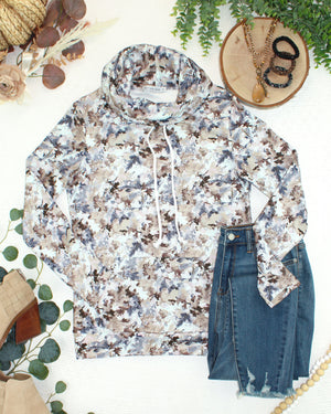 Soft Funnel Neck - Neutral Leaves by Michelle Mae