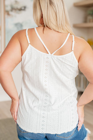 Eye on the Prize Eyelet Tank White