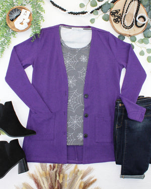 Cori Cardigan - Heathered Purple by Michelle Mae