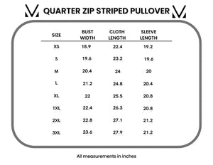 Quarter Zip Striped Pullover - Black and White by Michelle Mae