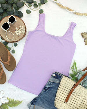 Rachel Ribbed Tank - Lavender by Michelle Mae