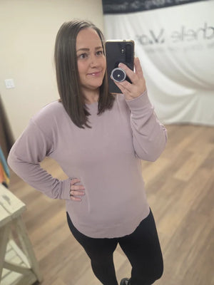 PREBOOK Robyn Ribbed Pullover - Dusty Lavender