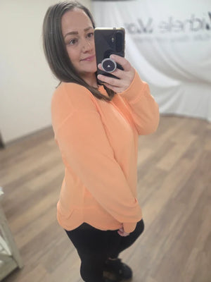 PREBOOK Robyn Ribbed Pullover - Melon