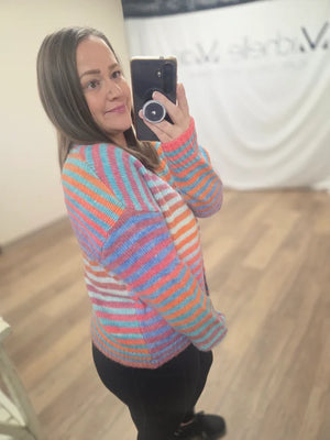 PREBOOK Rainbow Stripe Sweater Cardigan