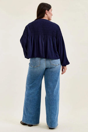Judy Blue High Waist Angelina Column Straight Leg Classic Soft Indigo Jeans