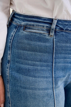 Judy Blue High Waist Liza Palazzo Shield Pocket Jeans – Regular & Short Inseam Options