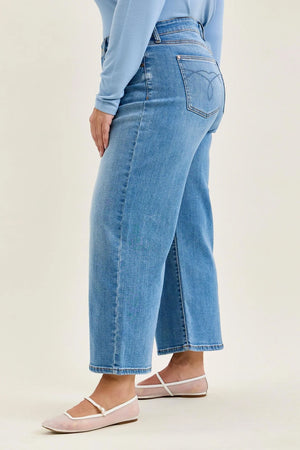 Claudia Mid Rise Wide Leg Ankle Jean