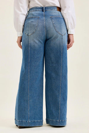 Judy Blue High Waist Liza Palazzo Shield Pocket Jeans – Regular & Short Inseam Options