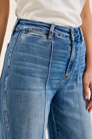 Judy Blue High Waist Liza Palazzo Shield Pocket Jeans – Regular & Short Inseam Options