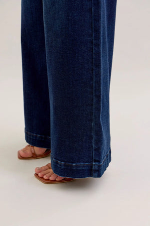 Judy Blue High Waist Trouser Wide Leg Jeans - Reg inseam 33"