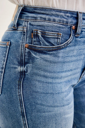 Judy Blue High Waist Tummy Control Daisy Classic Indigo Jeans