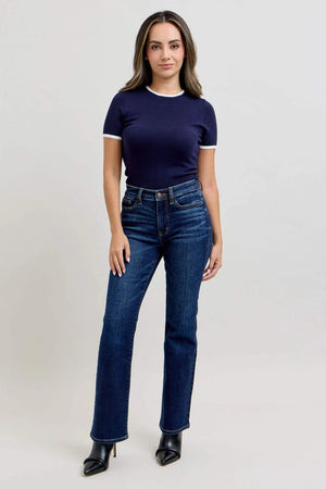 Judy Blue Mid Rise Dark Wash Bootcut Denim Jeans Petite