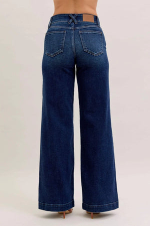 Judy Blue High Waist Trouser Wide Leg Jeans - Reg inseam 33"