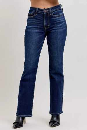 Judy Blue Mid Rise Dark Wash Bootcut Denim Jeans Petite