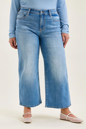 Claudia Mid Rise Wide Leg Ankle Jean