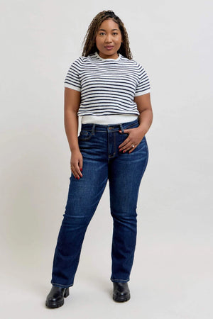 Judy Blue Mid Rise Dark Wash Bootcut Denim Jeans Petite