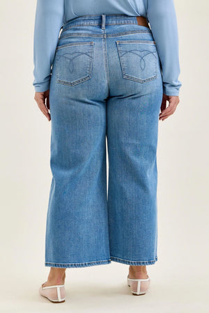 Claudia Mid Rise Wide Leg Ankle Jean