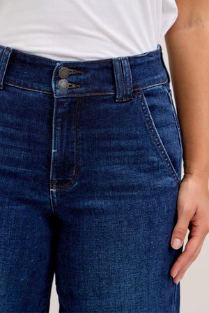 Judy Blue High Waist Trouser Wide Leg Jeans - Reg inseam 33"